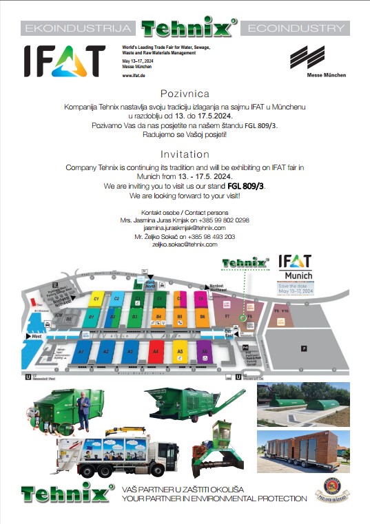 IFAT - vodeći svetski međunarodni sajam upravljanja vodama, kanalizacijom, otpadom i sirovim materijalima - u periodu 13.05. do 17.05.2024